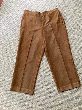 Alfred Dunner Cognac Color Faux Suede Look Pull On Pant 16 Petite